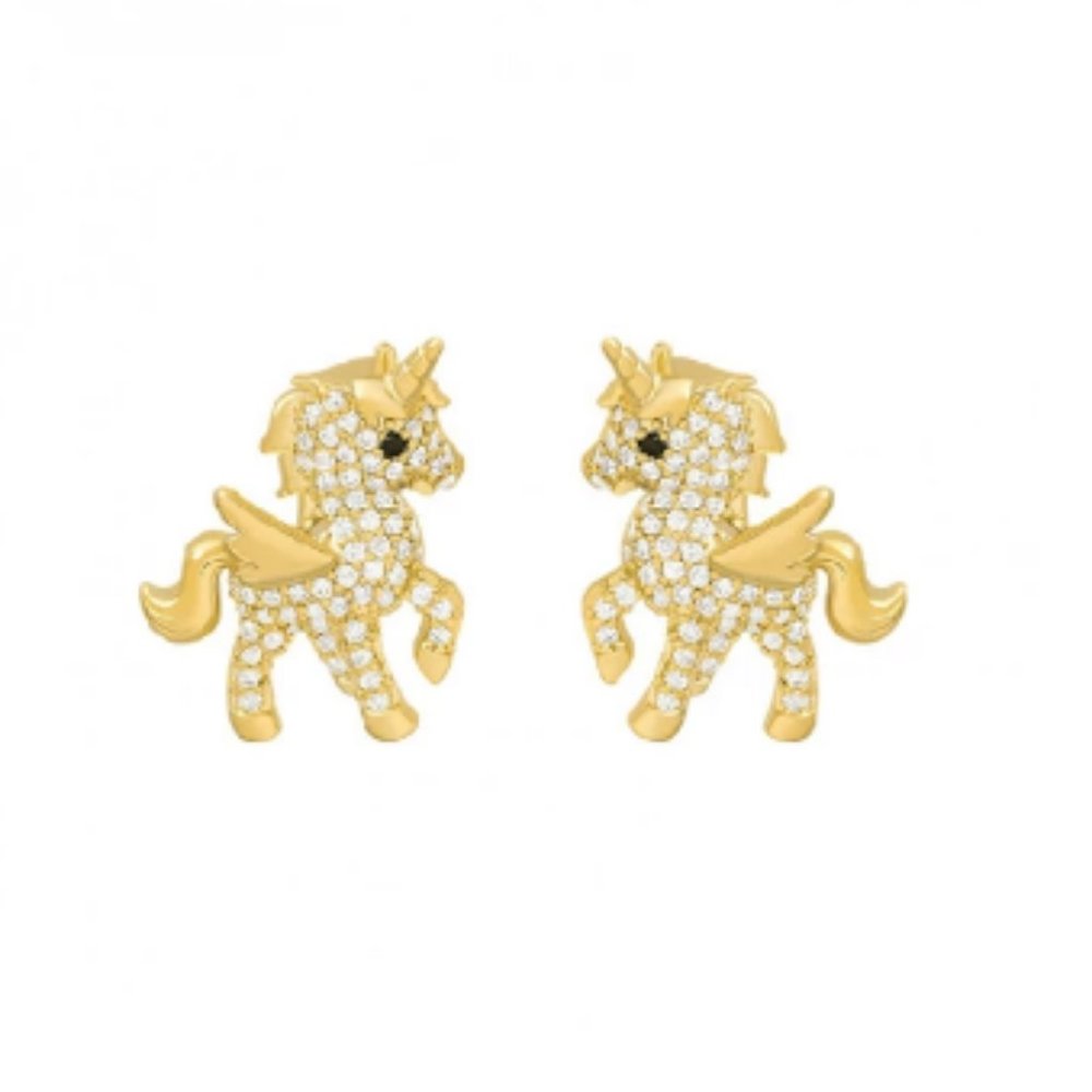 Unicorn Cubic Zirconia Stud Earrings